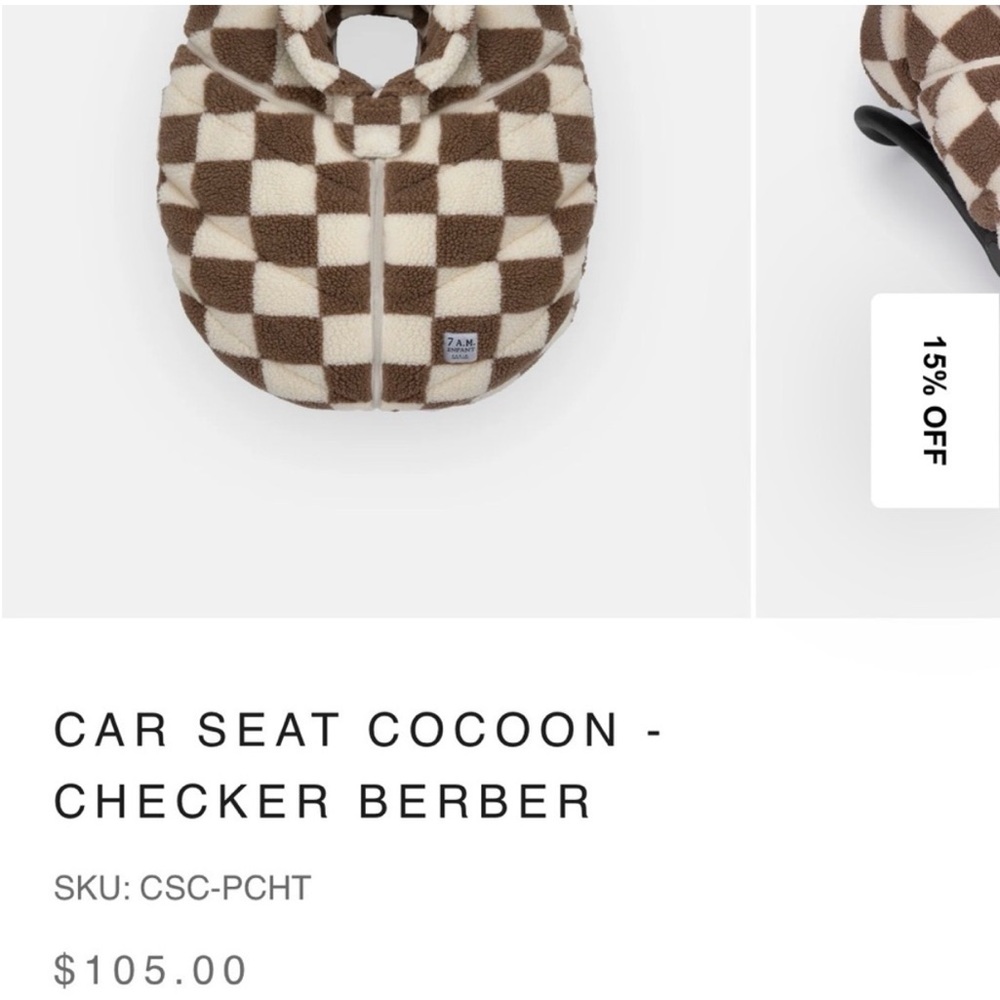 Checker Berber Car Seat Cocoon